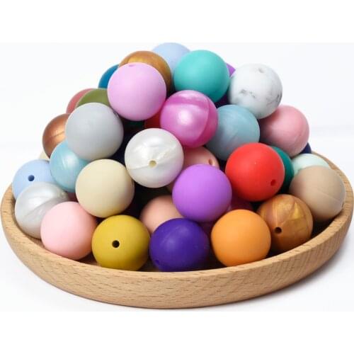 10pcs 20mm Silicone Beads Baby Teething round Beads Pacifier Chain BPA Free Bracelet necklace DIY toys Silicon Teether