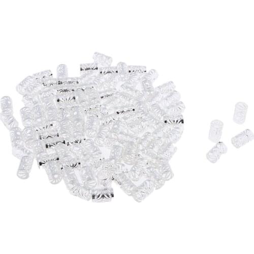 100pcs Braid ADJUSTABLE Rings Cuffs Hair Decor Clips Dread Tubes