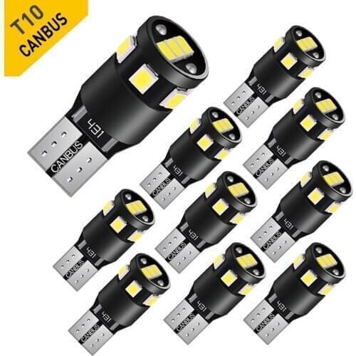 10X T10 W5W Car LED Bulb 194 168 LED Light Canbus No error White 6000K 12V Clearance Interior Door Wedge Side License Bulbs