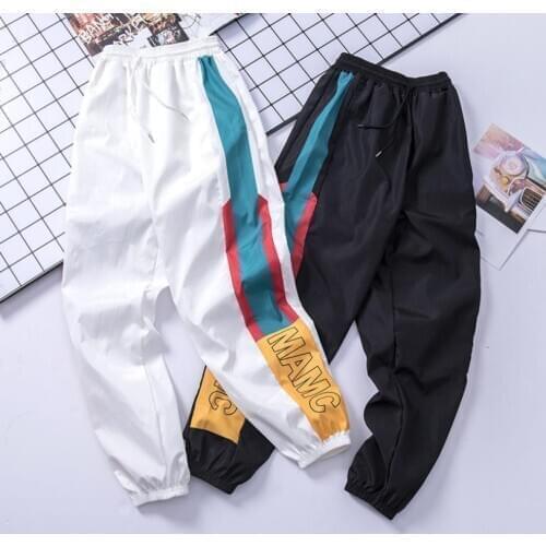 2021 Colorful Patchwork Ankle Pants Hip Hip Baggy Harem Pant Streetwear Harajuku Jogger Sweatpant Casual Track Trousers M-XXL