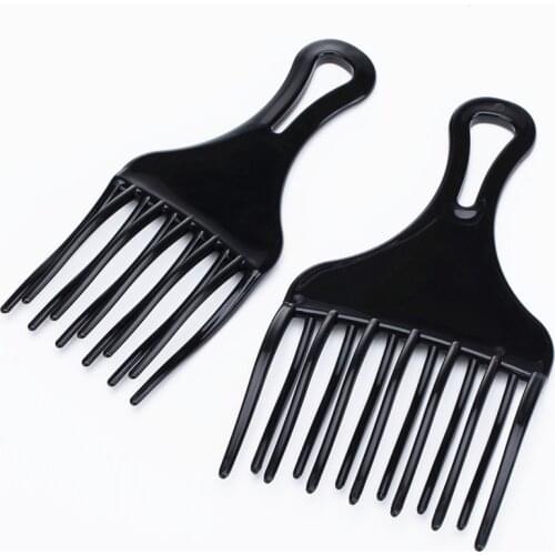 2021 Fashion Hair Styling Brush Black Plastic Hair Comb Insert Afro Hair Pick Fork Comb Brush High Low Gear Comb Massage Comb