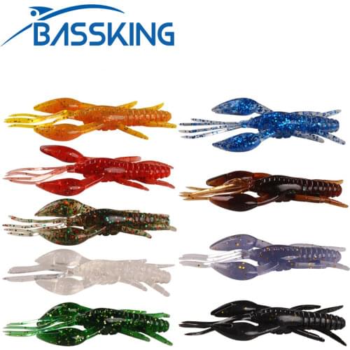 5pcs Crayfish Soft Bait 80mm 5.5g Silicone Isca Artificial Soft Fishing Lure Ocean Rock Wobblers Shrimp Swinbait Fishing Tackle