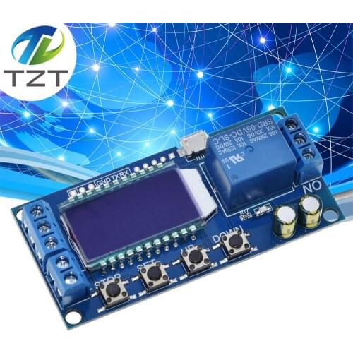 6-30V Micro USB Digital LCD Display Time Delay Relay Module Control Timer Switch Trigger Cycle Module XY-LJ02