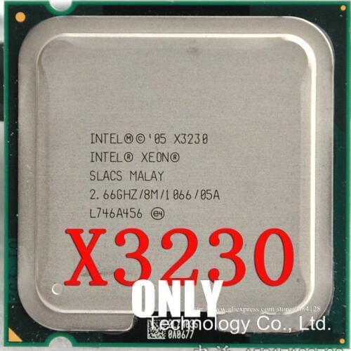 Free shipping intel core X3230 Quad Core 2.66GHz LGA 775 95W 8M 1066 Cache Server CPU scrattered piece