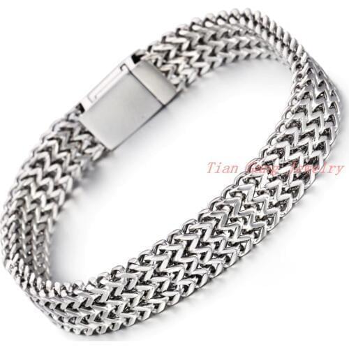 Trendy Style 22CM Length 316L Stainless Steel Bracelet Silver Color Cable Chain Mens Chain Boys Wholesale Jewelry