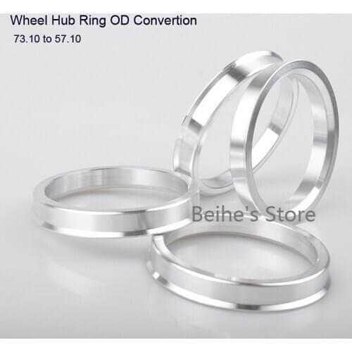 4pcs Wheel Hub Center Rings Aluminum Alloy Centric Hub Ring OD 73.1MM to ID 57.1MM