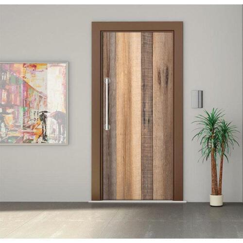 DIY 3D Wall Sticker Mural Bedroom Home Decor Poster PVC wood pattern Waterproof Door Sticker Decal 77*200cm