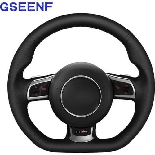 Car Steering Wheel Covers Wrap Artificial Leather For Audi TT (8J) 2009-2014 3 (8P) Sportback 2011-2013 RS 6 (C6) Avant