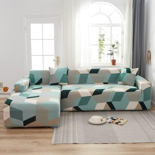 Elastic printing sofa cover Polyester sofa cover L-shaped sofa cover needs to order 2 pieces For living room Corner sofa cover