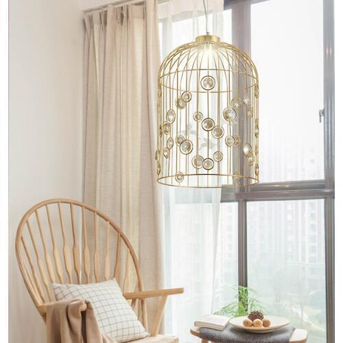 Elegant show retro iron crystal Pendant Lights cage industrial wind bar restaurant clothing coffee shop pendant lamp ZL3 ya74