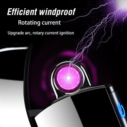 Unusual Rotating Plasma Lighter Electronic Pulse USB Electric Turbo Lighter Windproof Rechargeable Gift for Men
