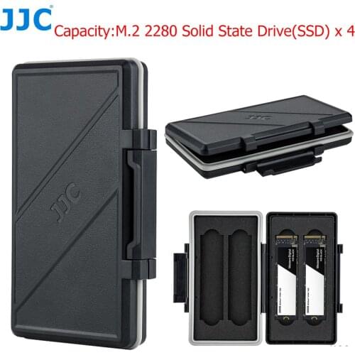 JJC 4 Slots M.2 2280 SSD Protector Case Box Storage Holder for PC Desktop Laptop M.2 2280 Internal Solid State Drive