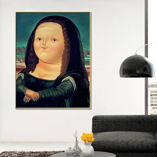 Colorful Mona Lisa Hand Painted Canvas Oil Paintings Wall Pictures For Bathroom Laminas Decorativas
