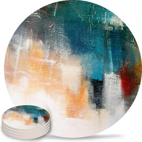 Paint Graffiti Round Coaster Coffee Table Mats Kitchen Accessories Absorbent Ceramic Coasters