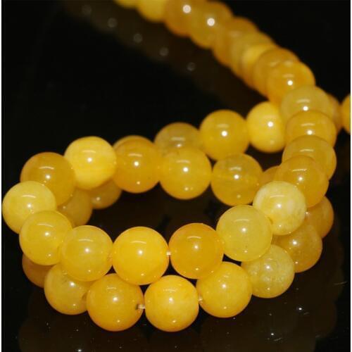 High grade yellow natural stone 4mm 6mm 8mm 10mm 12mm jades round chalcedony loose beads diy lovely jewelry making 15 inch G400