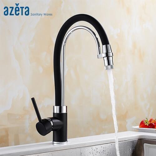 Azeta New Arrival Black Kitchen Faucet Single Hole Deck Mounted Faucet Pull Down Kitchen Sink Tap Torneira Cozinha MK9764B