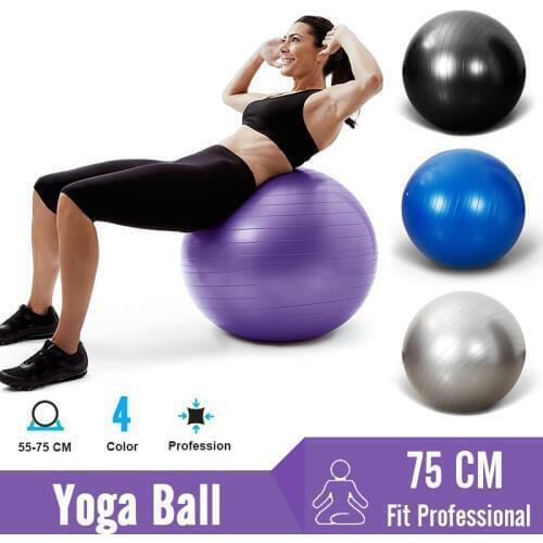 75cm Pilates Exercise Ball For Fitness Stability Balance Gym Workout FitBall With Quick Pump Anti Burst Professional Yoga Balls