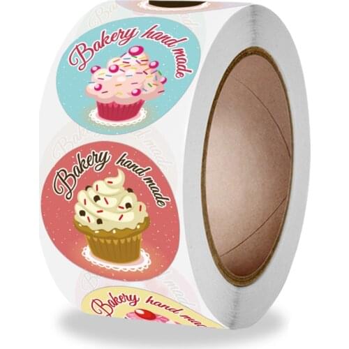 100-500pcs Handmade Stickers for Cake Candy Chocolate Snack Bakery Wrapping Party Supplies Happy Birthday Stickers for Kids