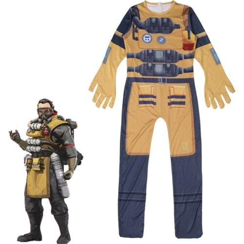 New Apex Legends Cosplay Halloween Costume for Kids Boys Zentai Bodysuit Jumpsuits Game Battle Royale Funny Party Clothing