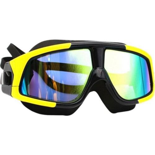 Swimming Goggles Silicone Large Frame Swimming Diving Glasses Waterproof Anti-Fog UV Protection Men Women Swimming Mask