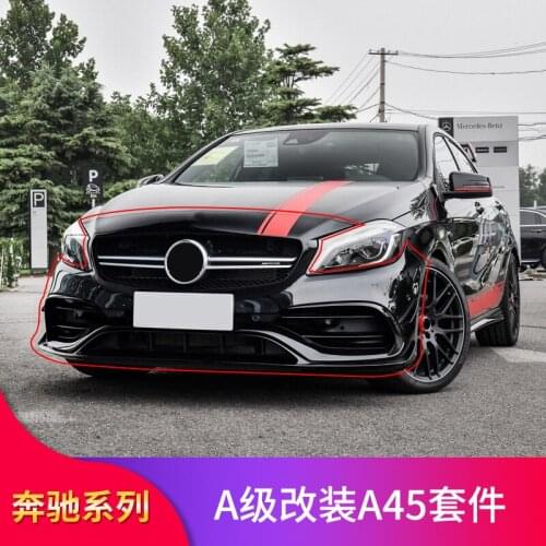 Suitable for Benz Mercedes W176 a A200 A180 Refitting A45 Amg Middle Net Front Surround Lip Tail Throat Rear Bar