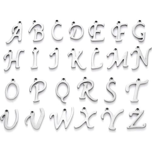 26 Letter 304 Stainless Steel Charms Pendants Alphabet A~Z for jewelry making DIY Bracelet Necklace Accessories Decor