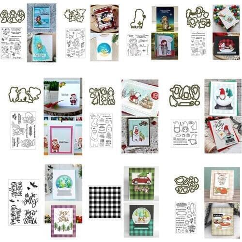 Clear Silicone Stamp Matching Cutting Dies Shepherd Boy Sheep Santa Claus Mermaid Bear DIY Scrapbooking Card Making Crafts 2020