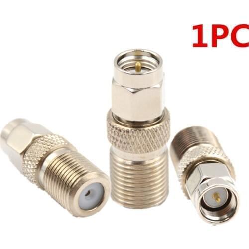 F Type Female To SMA Male Plug Coaxial Adapter Connector Silver Tone SMA RF Coax Connector Plug