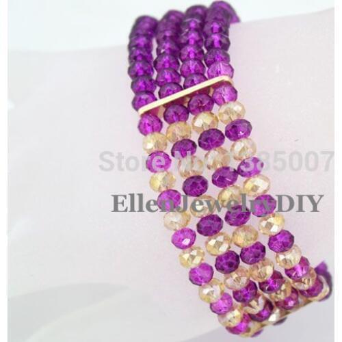 Fabulous 4 Rows Crystal Bracelet Nigerian Crystal Beads Bracelet Statement Bridesmaid Bracelet Gift African Bridal Jewelry