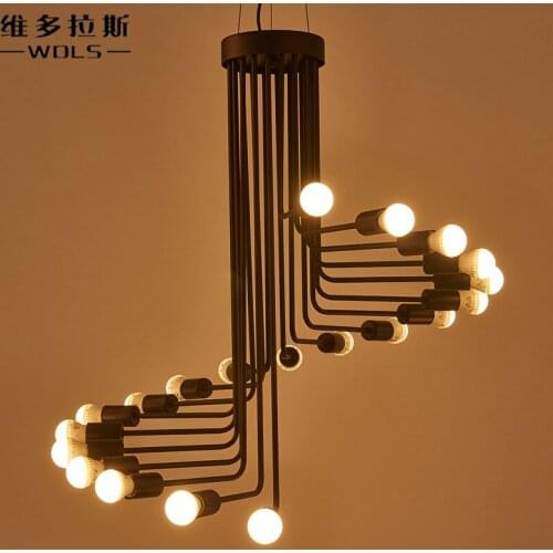 Modern vintage Loft Pendant light Iron Spiral Staircase Lamp Drop light Fixture hanging light antique american pendant lamp