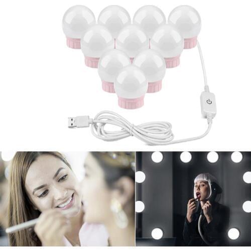 Led pink mirror light 6 10/14 heads USB mirror light Hollywood style dressing table 5V LED vanity mirror lamp Girls lamp