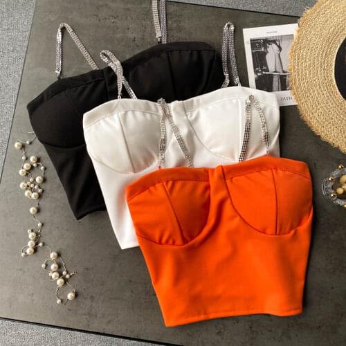 SINGREINY Women Korean Y2K Tops Summer Sleeveless Backless Solid Short Camisole Design Sexy Chain Spaghetti Strap Short Crop Top