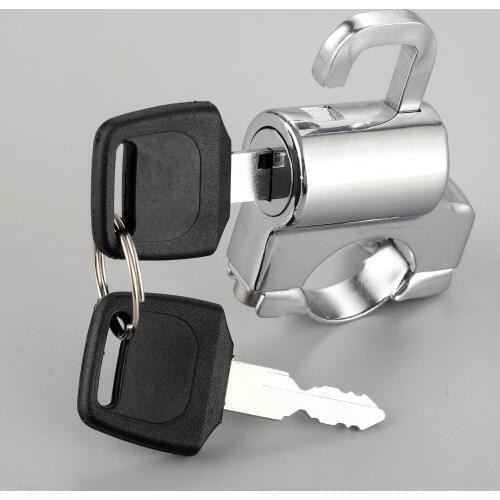 Universal Motorcycle Helmet Lock 22mm Handlebars Helmet Security Lock with 2 Keys For Motorbike 7/8"22mm Handlebars