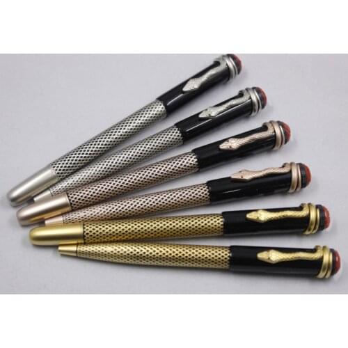 High Quality Mb Metal Ballpoint Pen Inlay Snake Clip Caneta Roller Ball Pens for Writing Business Office Accessories