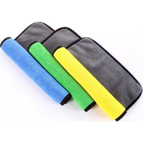 Yooap 3PCS Microfiber Cleaning Cloth Thickening Double-sided Car Wash Cloth Towel 30*40cm Kitchen Towel Absorbent and Lint-free