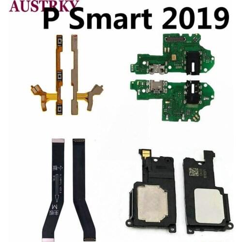 Charging Port Dock Main Motherboard Power Volume buttons flex cable For Huawei P Smart 2019 Loud Speaker Ear Earpiece