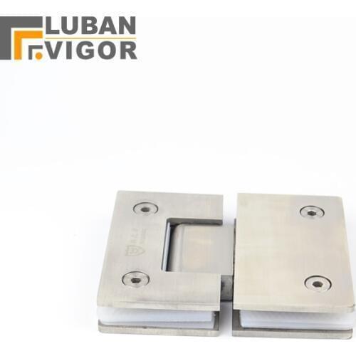 Solid 304 stainless steel bathroom folder Bathroom glass clamp, Hinge,180 degrees,hardware for Bidirectional open glass door