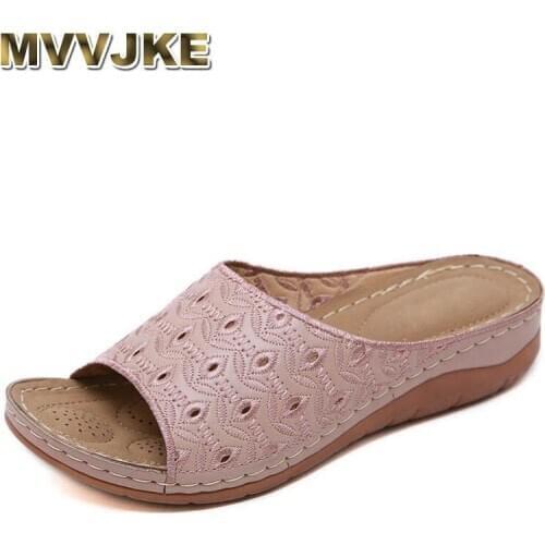 MVVJKENew 2020 Summer Slippers Women Flat Sandals Hollow Lightweight Jelly Shoes Female Open Toe Slides Casual Beach Flip Flops