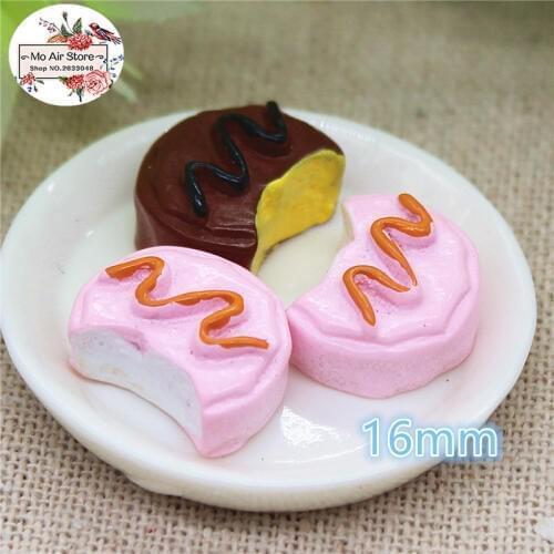 Chocolate cake 10PCS 16mm Resin Flatback Cabochon Miniature Food Art Supply Decoration Charm Craft
