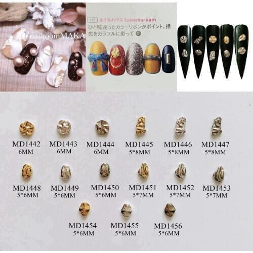 10pcs/bag Nail Art Metal 3D Charms Irregular Design Charm Nail Art Decoration MD1442-1456