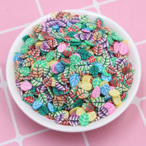 100g/Lot 5mm Colorful Leaves Clay Slices Sprinkles Soft Pottery for DIY Crafts Decoration Filling Accessories