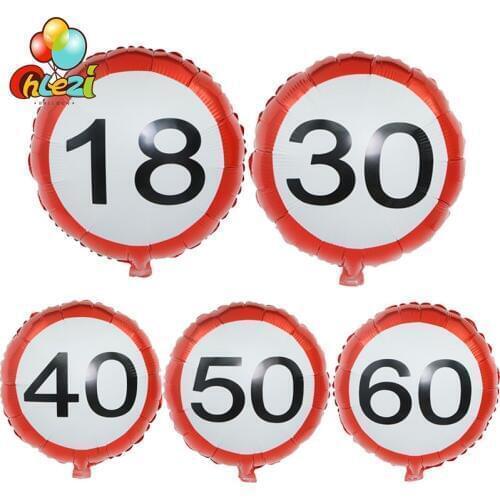 5pcs/lots 18 30 40 50 60th Birthday Party decoration Helium Balloons Anniversary Day Aluminum Film Balloon Party Shower Globos