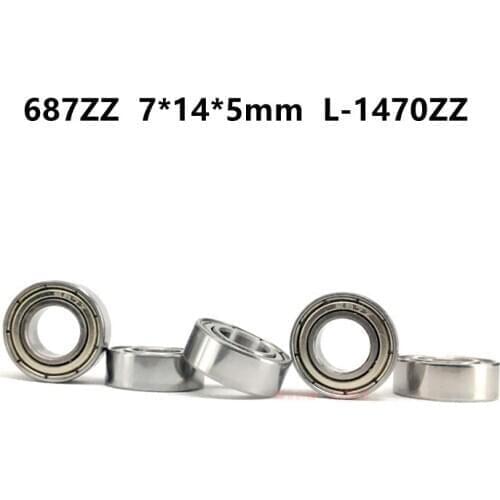 100pcs/500pcs miniature ball bearings 687ZZ 7*14*5 mm L-1470ZZ deep groove ball bearing 687 687Z 687-2Z 7x14x5mm