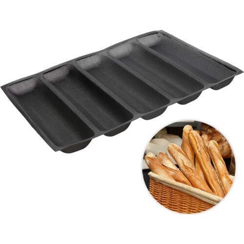 Promotion! Silicone Baguette Pan - Non-Stick Perforated Fench Bread Pan Forms , Hot Dog Molds , Baking Liners Mat Bread Mould