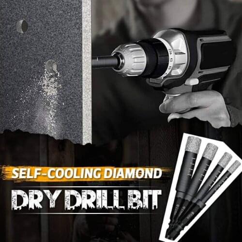 Brazed Diamond Dry Drill Bits 6/8/10/12/14/16mm Hole Saw Cutter for Granite Marble Ceramic Tile Glass Hardware Tools Dropship
