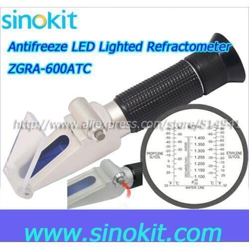Free Shipping Hand-held LED Lighted Antifreeze / Battery Refractometer - ZGRA-600ATC