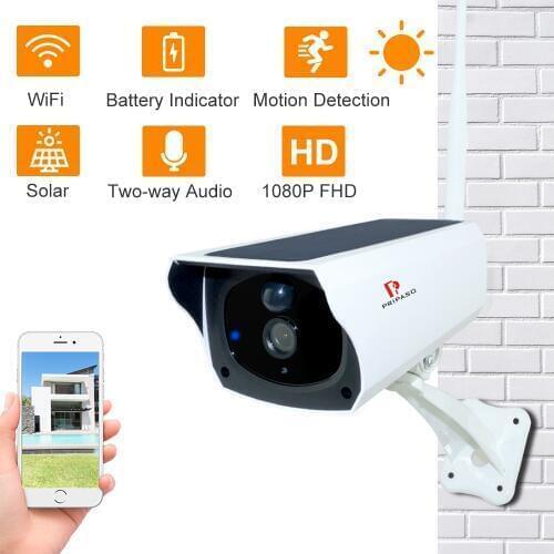 1080P Solar WiFi IR Bullet Security IP Camera 2MP Low Consumption Surveillance CCTV Battery Powered Wireless Solar Power IP Cam