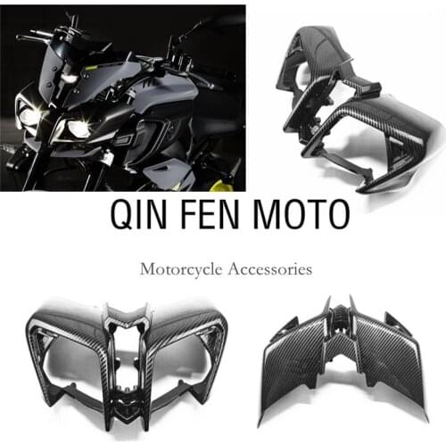 Carbon fiber paint Headlight Cover Shroud Fairing Cowl Kit Fit For YAMAHA MT-10 FZ-10 2016-2019 MT10