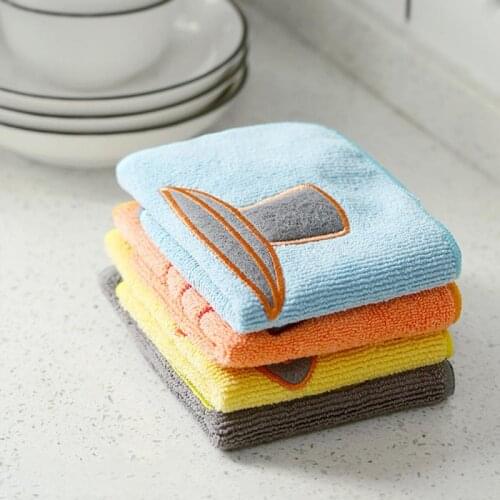 Cleaning Cloths Scouring Pad Cleaning Hand Wash Towels Rags Kitchen Pad Small Cloth 2020 New Microfiber Cleaning Cloths