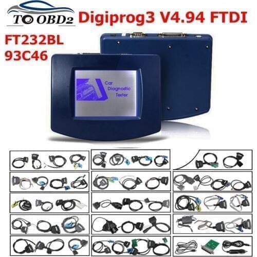Digiprog3 FTDI Full set DIGIPROG 3 V4.94 Odometer programmer DigiprogIII Mileage Tool for Many Cars With EU/US Plug